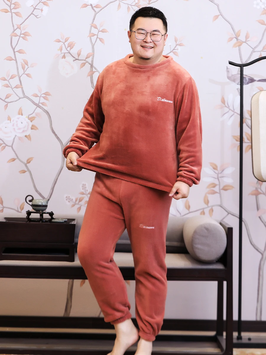 Зимний пуловер больших размеров пижамы мужские из кораллового флиса толстое