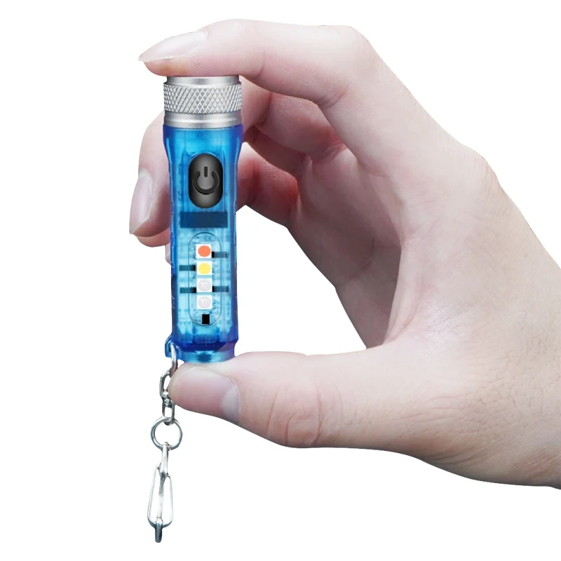 

USB Rechargeable Mini LED Flashlight Waterproof Keychain Pocket Torch Portable for Night Outdoor Camping Hiking Emergency Torch