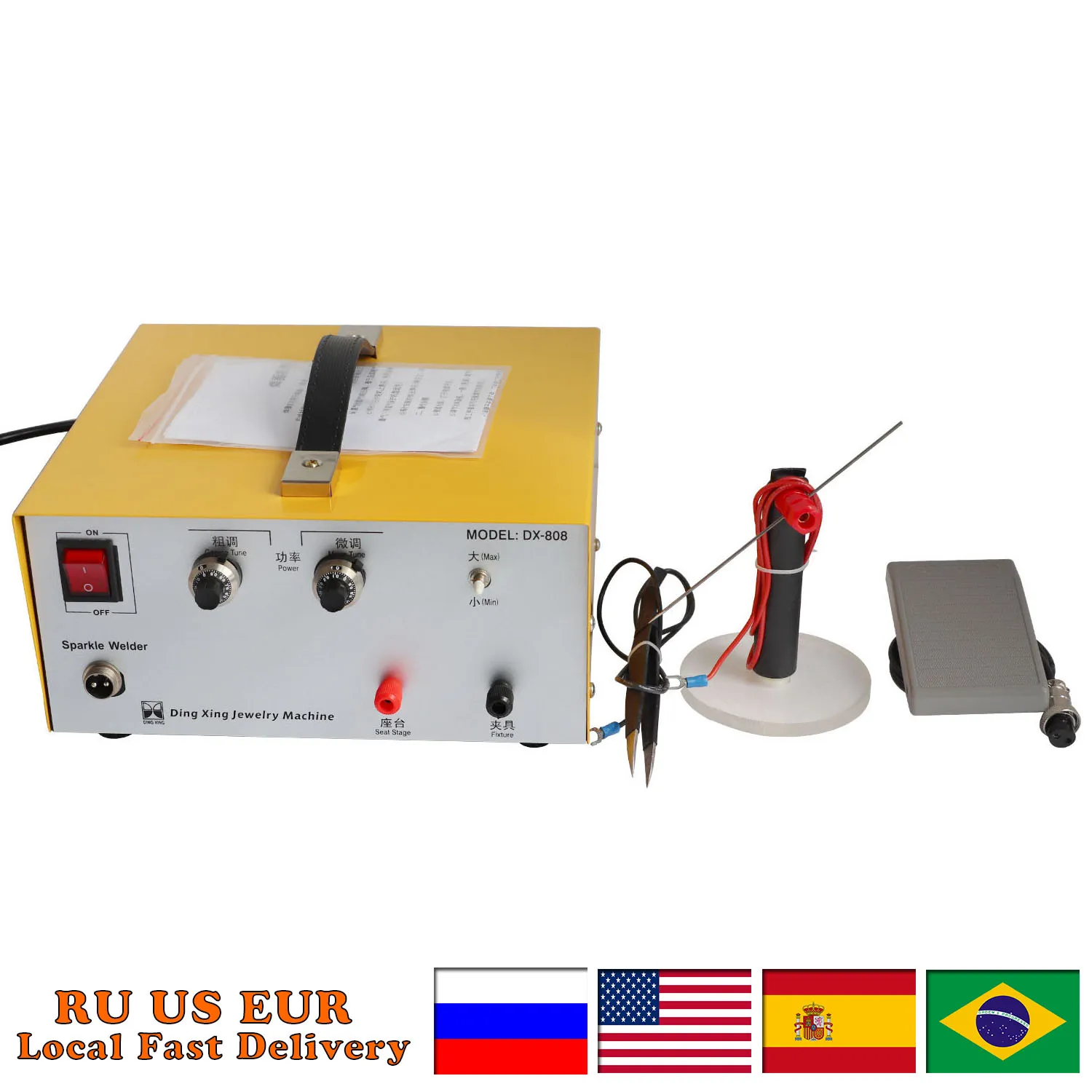 80A Jewelry Welding Machine Spot Welder Pulse Sparkle Portable Spot  Weld Machine With Handle Tool For Gold Silver Platinum