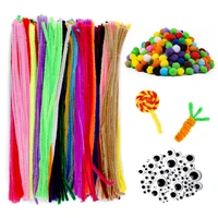 fenrry plush stick pompoms kit multicolor chenille stems pipe cleaners educational diy handmade art craft creativity for kids
