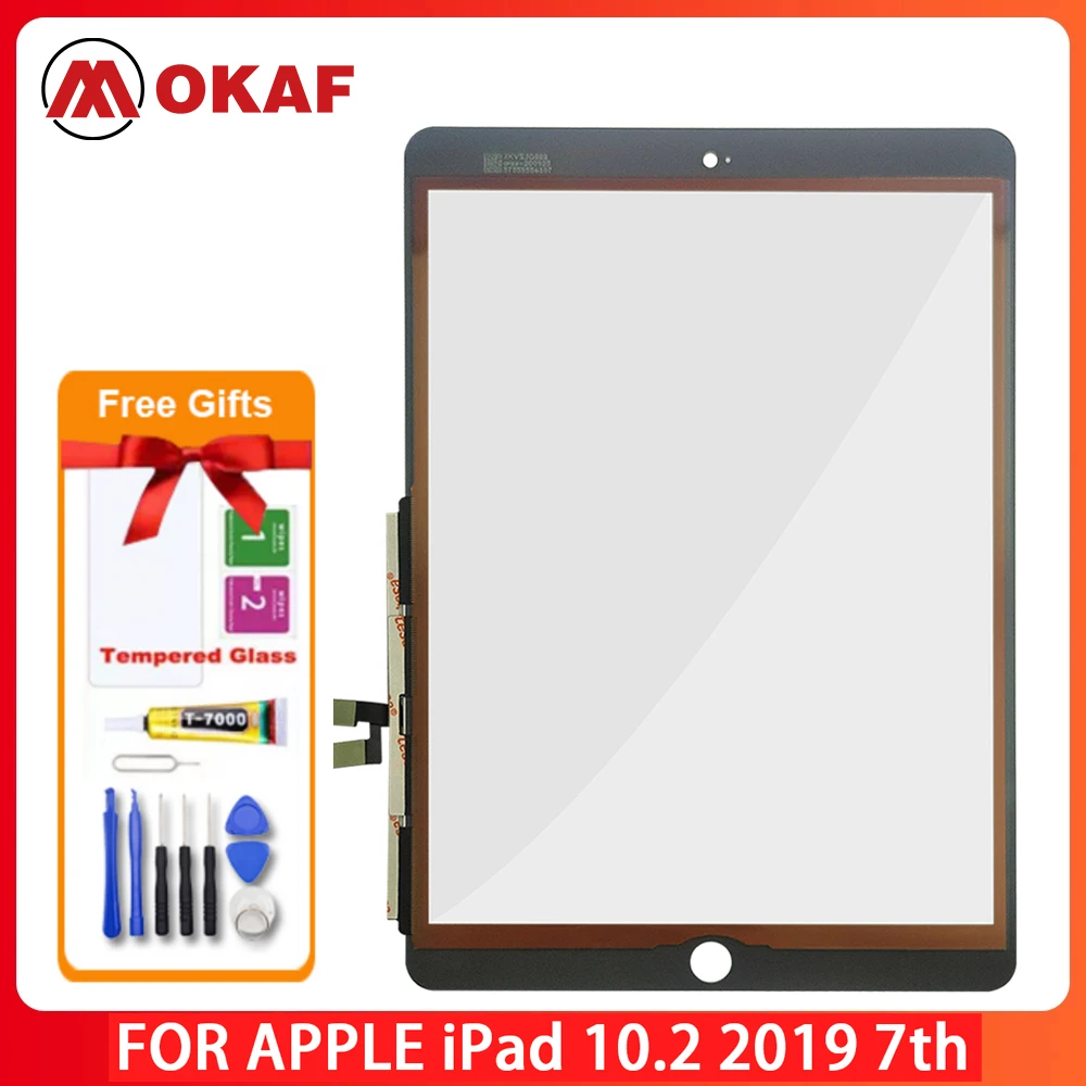 

OKANFU New Original 10.2" Touch Screen For iPad 7 2019 7th Gen/iPad 8 2020 8th Gen A2197 A2198 A2200/A2428 A2429 A2430 Outer Dis