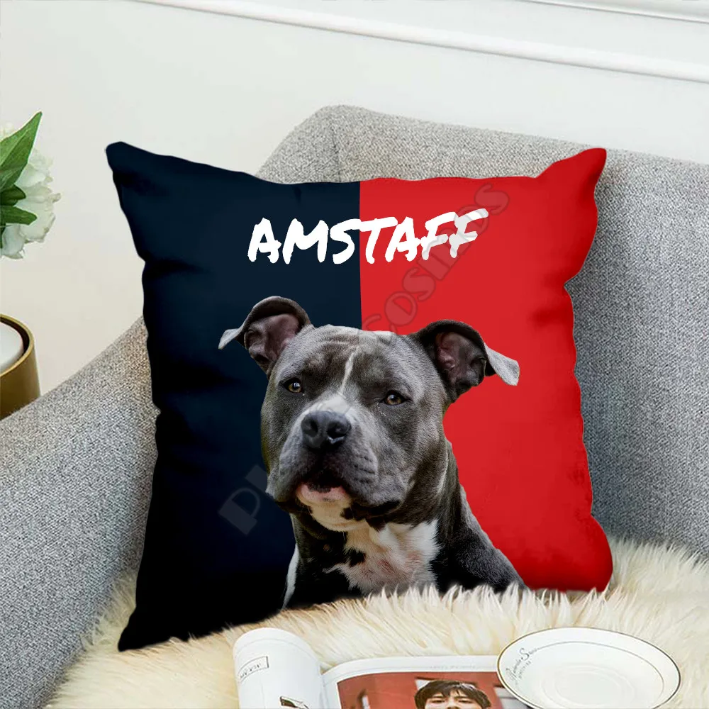 

Best Friend Amstaff Dog Pillow Covers Pillowcases Throw Pillow Cover Home Decoration 01
