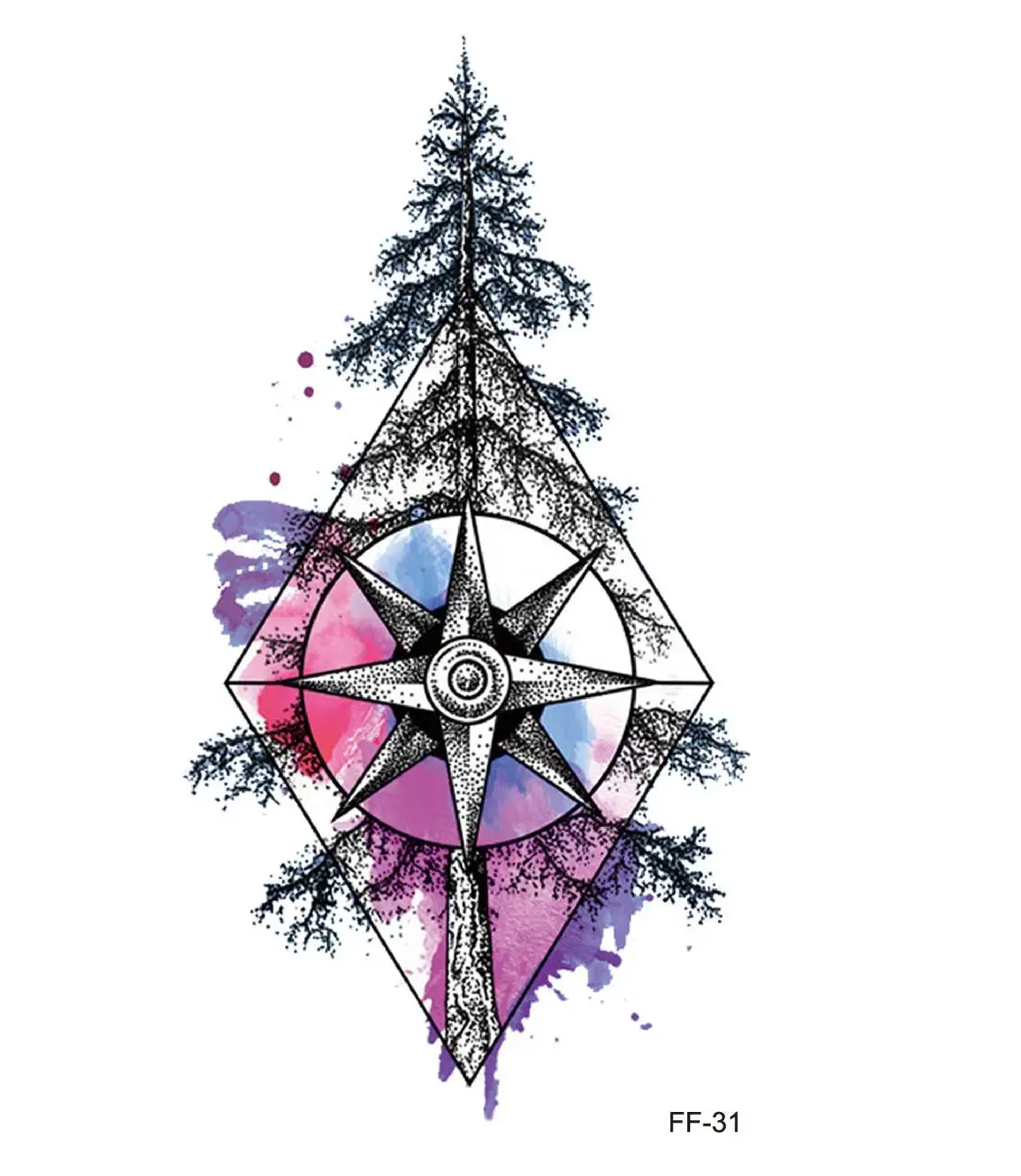 Водостойкие временные тату-наклейки 1 шт. панда ветер колокольчики грудь