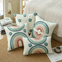 rainbow tufted cushion covers decorative moroccan sofa throw pillow covers boho decor kids room decor