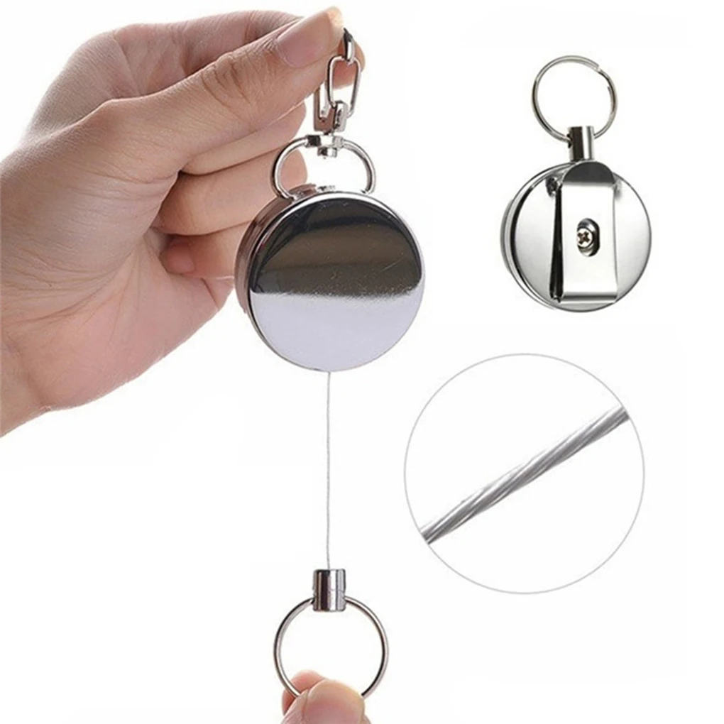 

Outdoor Multifunctional Tools Mini Stainless Steel Retractable Keychains Anti-Lost Keychain Buckle Recoil Ring Pull Clip Tools