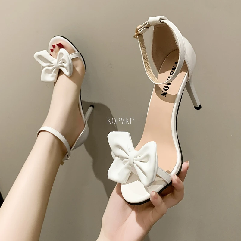 

2022 New Women Gladiator Butterfly-knot Decoration Buckle Strap Sandals Sexy Thin High Heels Summer Party Dress Sandals Shoes