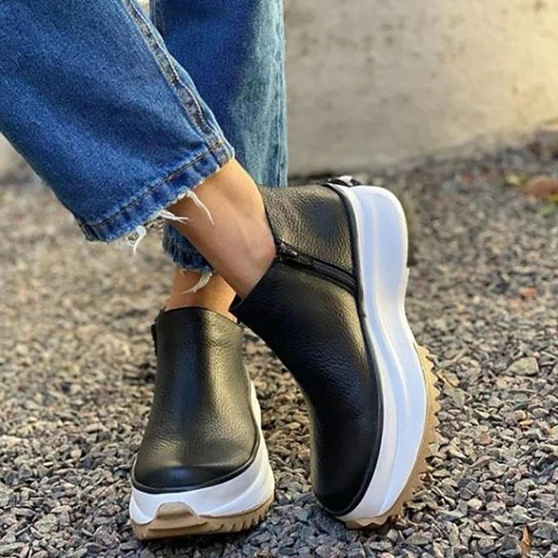 

Женские кожаные ботинки 2022, ботильоны с круглым носком и боковой молнией, женские ботильоны яркого цвета для повседневной носки