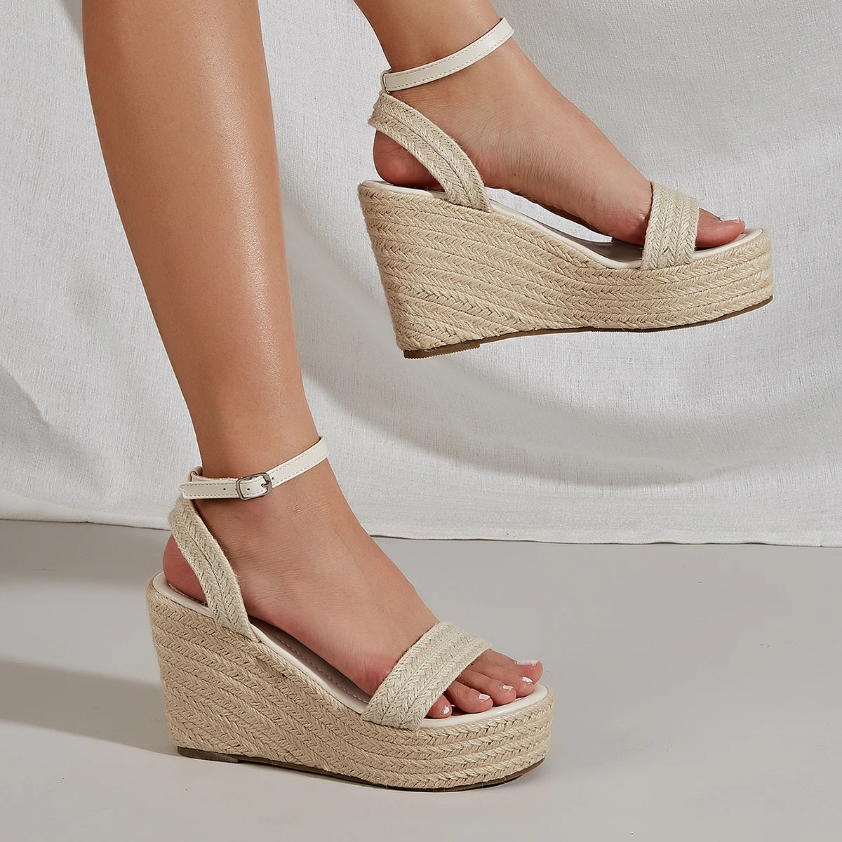 

Wedge Sandals For Women Espadrille Open Toe Summer New Platform Sandals Roman Fashion Vacatory Shoes 2023 Casual Concise