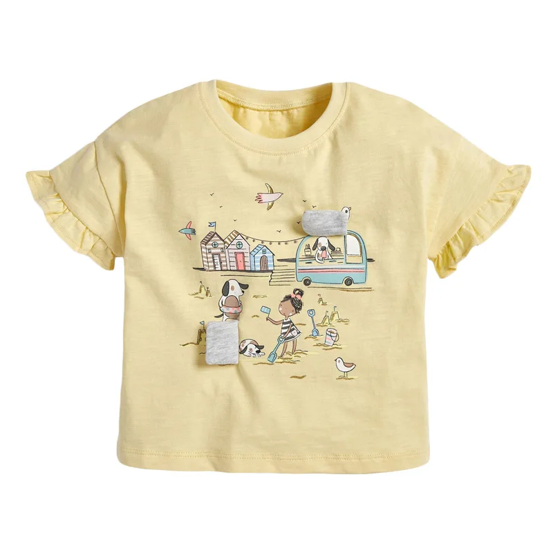 

Little Maven Children Summer Baby Girl Clothes House Print Tee Tops Brand Cotton Soft Cute T Shirt for Kids 2 3 4 5 6 7 Years