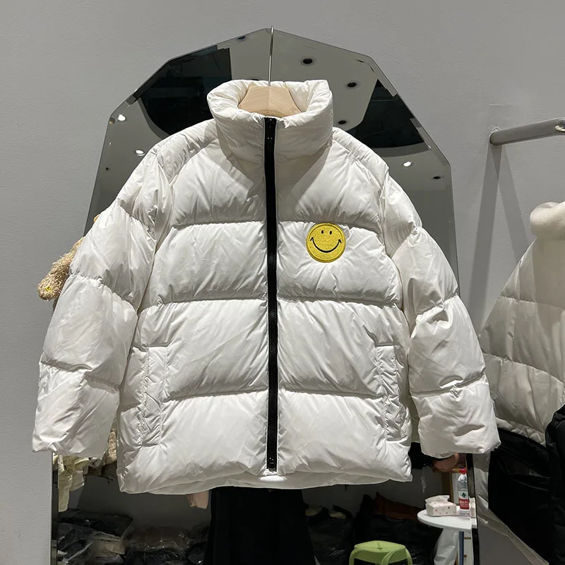 Down Coats Women Winter 2022 Street Hip Hop smiley bear Stand Collar Designer Puffer Clothes Women's Down Jacket