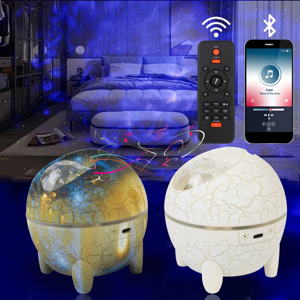 

Dinosaur Egg Style With Music Bluetooth Speaker Galaxy Star Projector Led Night Light Galaxy Starry Sky Projector Lamp