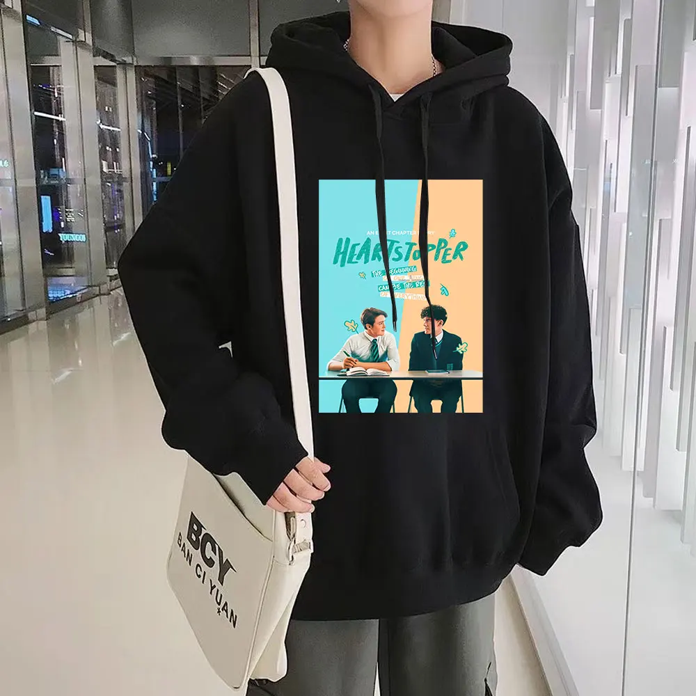 

Heartstopper Graphics Hoodie Nick and Charlie Romance TV Series Fans Hooded Harajuku Sweatshirts Casual Couple Oversized Hoodies