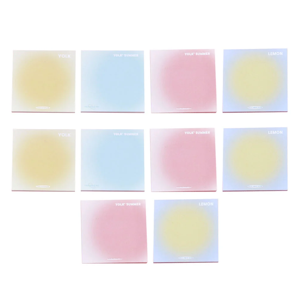 

10pcs Sticky Pads Student Memo Notes Office Adhesive Notes Decorative Paper (Mixed Style)