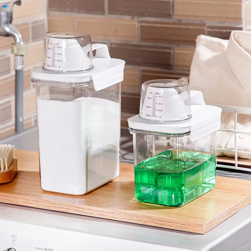 

Multipurpose Cup Box Container Measuring Washing Dispenser Powder Laundry Powder With Detergent Storage Cereal Airtight