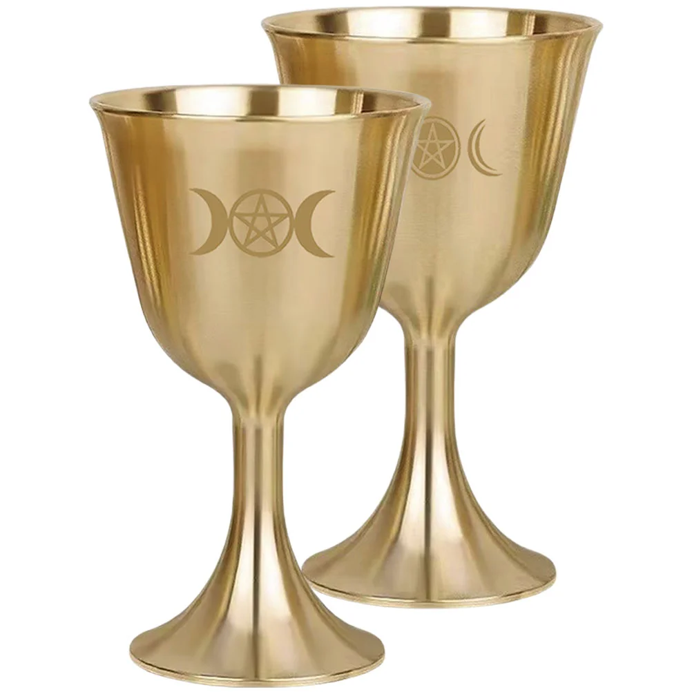 

Cupchalice Goblet Holy Water Offering Copper Royal Buddhism Glass Vintagegoblets Golden Cups Glasses Shui Toasting Cocktail