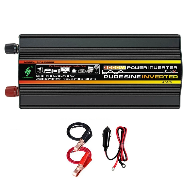 

CHAOMIN Pure Sine Wave Inverter 12V To 220V Rated Power 500W/Peak Power 3000W Voltage Transformer Power Converter