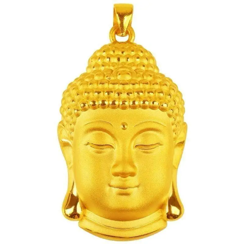 

Sand gold men's and women's Buddha head Necklace 24K gold Buddha Pendant