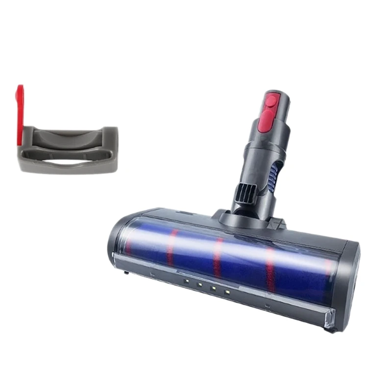 

For Dyson Vacuum Cleaner V7 V8 V10 V11 Universal Soft Velvet Double Row Rolling Brush with Lamp Floor Brush Head