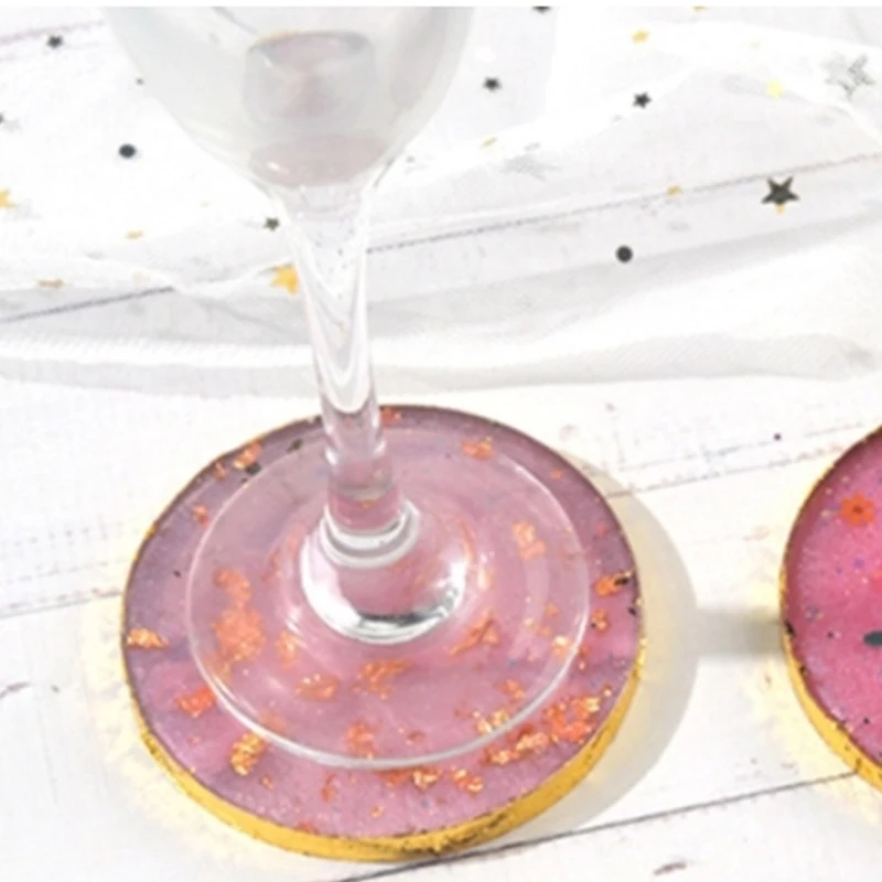 

D0LC Round Keychain Silicone Mold Coaster Resin Mold Circle Epoxy Casting Molds for DIY Coaster Tray Making Pendant Mold