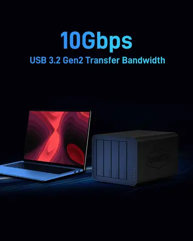 TERRAMASTER D8 Гибридный 8-Bay Гибридный корпус RAlD USB 3,2 Gen 2 10 Гбит/с Тип C хранилище поддерживает RAID 0/1/Single/jкорпус (без дискового устройства)
