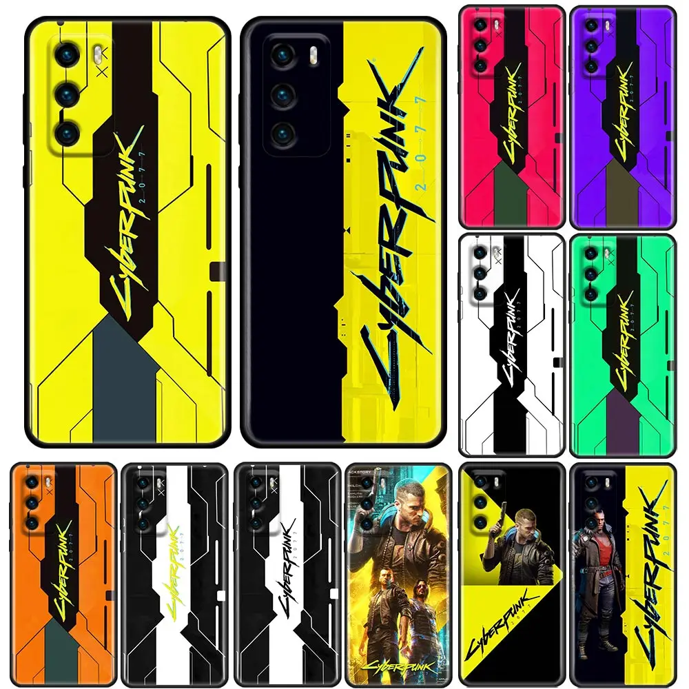 

Phone Case for Huawei P10 Lite P20 Case P30 P40 Lite P50 Pro Plus P Smart Z Soft Silicone Cover Game C-Cyberpunkes