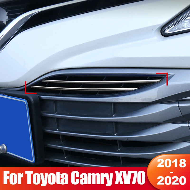 

For Toyota Camry 70 XV70 2018 2019 2020 Hybrid LE XLE Car Racing Grills Front Grille Trim Strips Cover Stickers Accessories