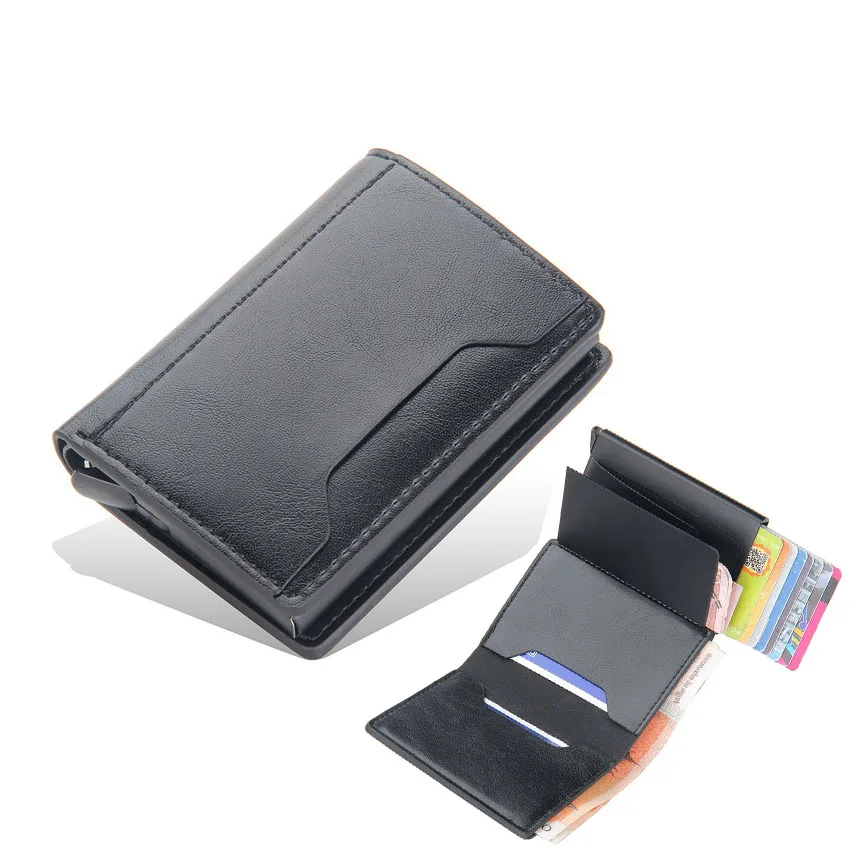 

Мужской держатель для Карт RFID Блокировка винтажный кожаный кошелек держатель для кредитных карт для мужчин и женщин мужской зажим для денег