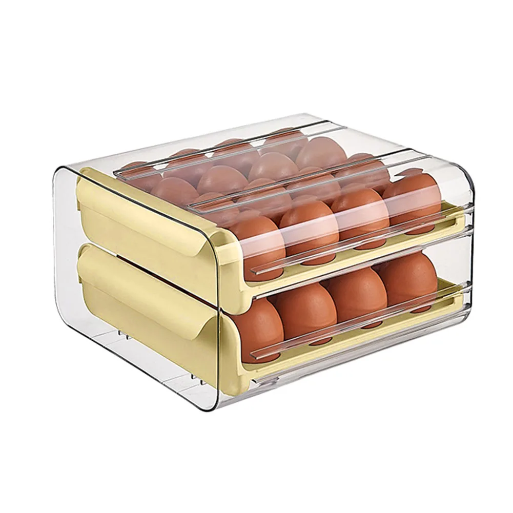 

Контейнер-поднос для яиц, кухонный поднос для холодильника, прозрачный ящик из ПП + ПЭТ, съемный твердый Штабелируемый, прочный с крышкой