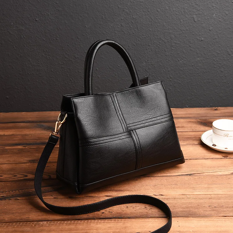 

100% Real Cowhide 2023 New Fashion Large Capacity Women's Commuting Tote Bag One Shoulder Diagonal Span Solid Color Handbag Cc