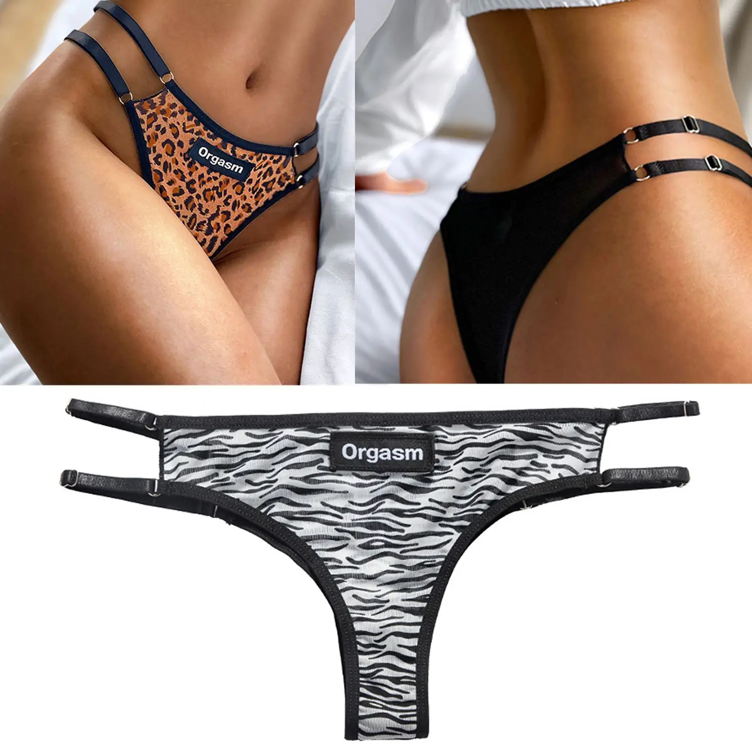 

Zebra Stripes Sexy Bottom Crotch Women Thong Underwear Panties Briefs