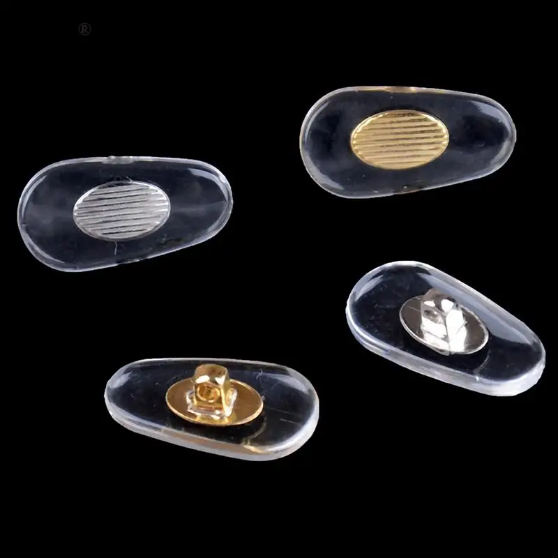 

10 Pairs Gold Golden PVC Glasses Anti Slip Aluminum Conductor Nose Pads Comfortable Rubber Silicone Nose Pad