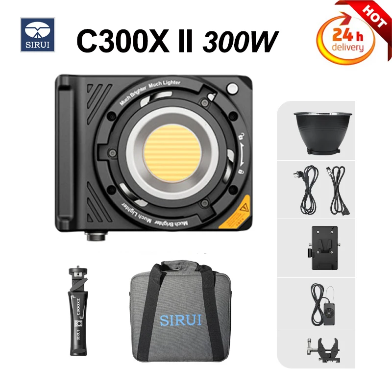 Фото SIRUI C300X II 300 Вт FullPower Портативный заполняющий светильник Сверхлегкий 2700-6500K Профессиональный портативный COB светильник для фотосъемки Управление через приложение №1