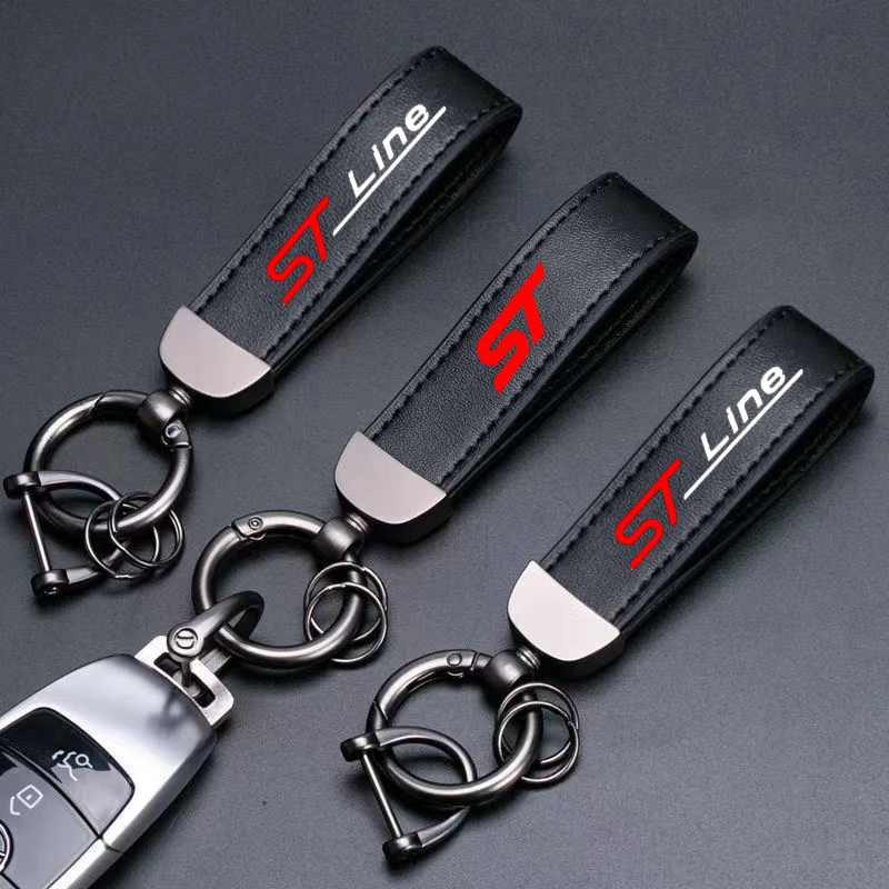 

Металлический автомобильный брелок из натуральной кожи для ford st LINE stline