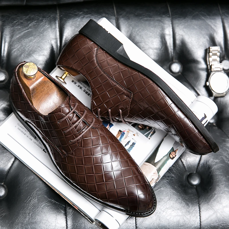

Brand Men Shoes Top Quality Oxfords British Style Men Genuine Leather Dress Shoes Business Formal Shoes Men Flats Plus Size 50