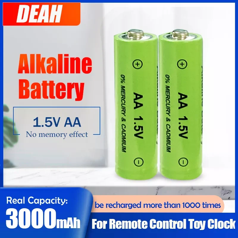

2023New 1-4PCS AA Battery 3000mah Rechargeable Battery For Clock Flashlight MP3 Player Toy 1.5V Alkaline battery Alarm VS NI-MH
