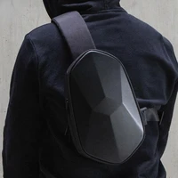 youpin beaborn polyhedron chest bag pu rugged anti bumper portable usb shoulder bag backpack bag side pack