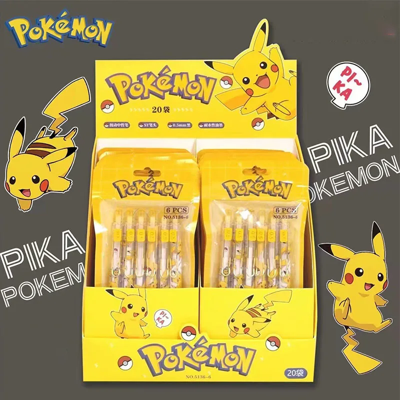 6 шт. аниме Kawaii Pokemon Pikachu Psyduck, Сквиртл, снорлакс, Мультяшные милые офисные канцелярские принадлежности для студентов, гелевые аксессуары, подарок