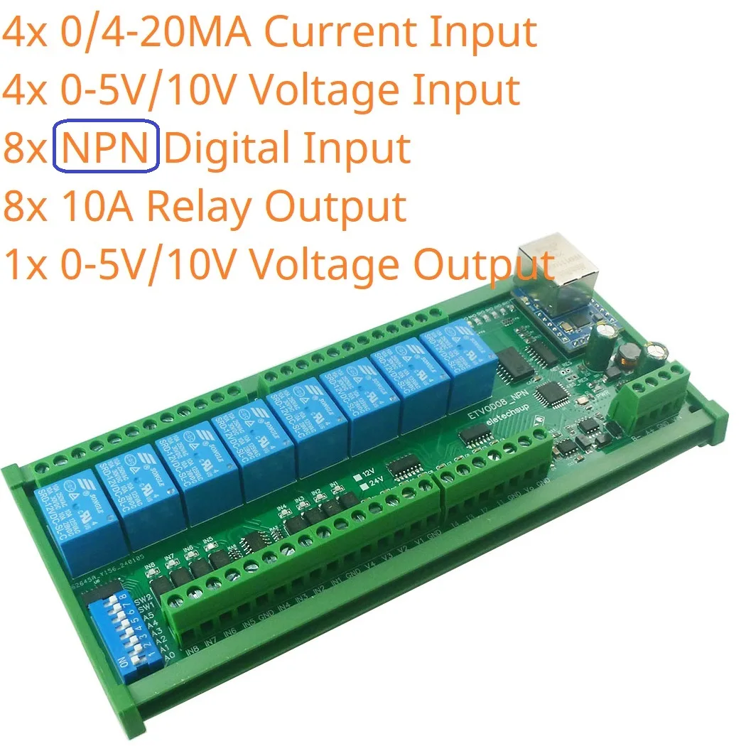

Ethernet удаленный модуль IO Eletechsup 4/8/16 каналов