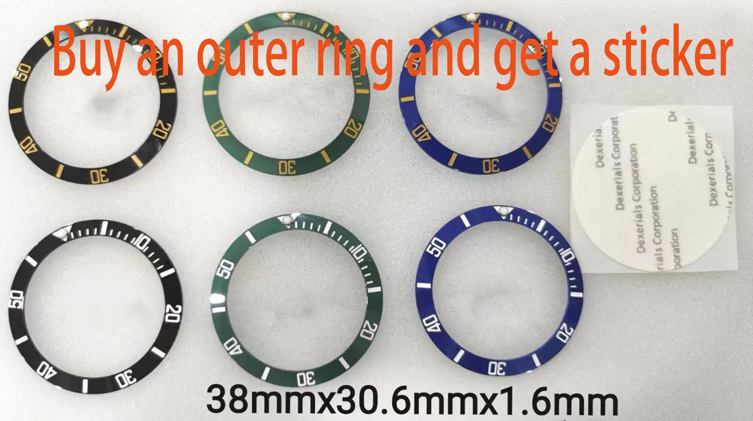 

38mm Ceramic Bezel Fits GMT Watch Bezel Insert Case Scale Outer Bezel GMT USB 007