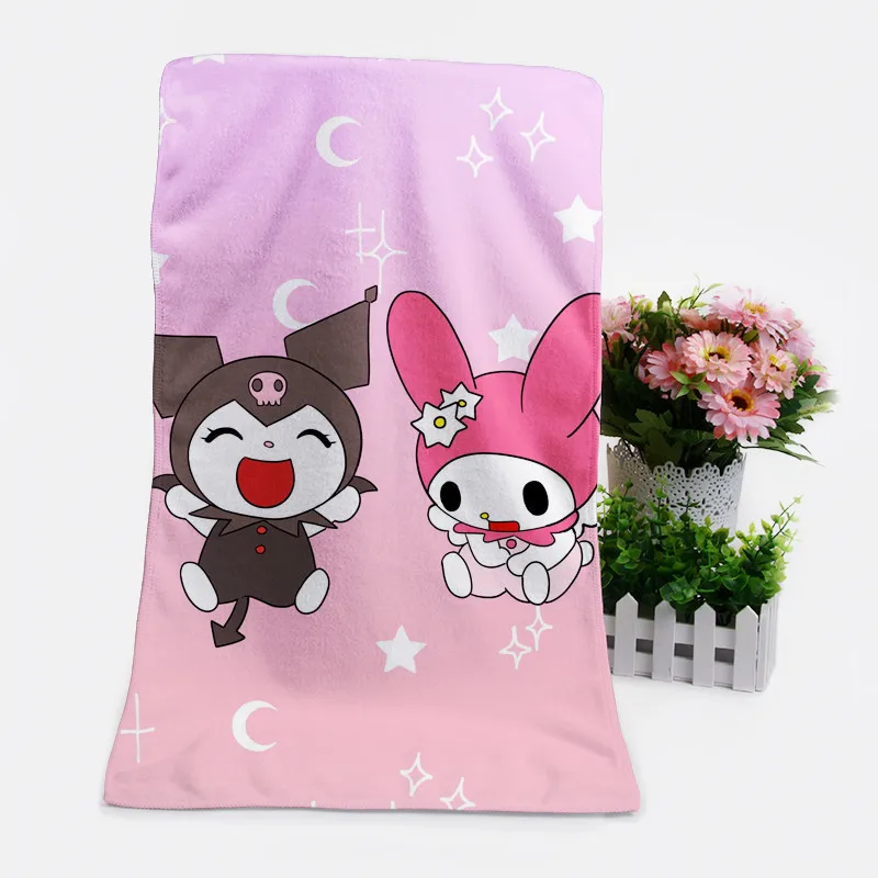 

70x140 см Sanrios Kuromi Mymelody Cinnamoroll kawaii Мультяшные пляжные полотенца бамбуковое волокно, Хорошо Впитывающее толстое мягкое полотенце Пляжные Полотенца