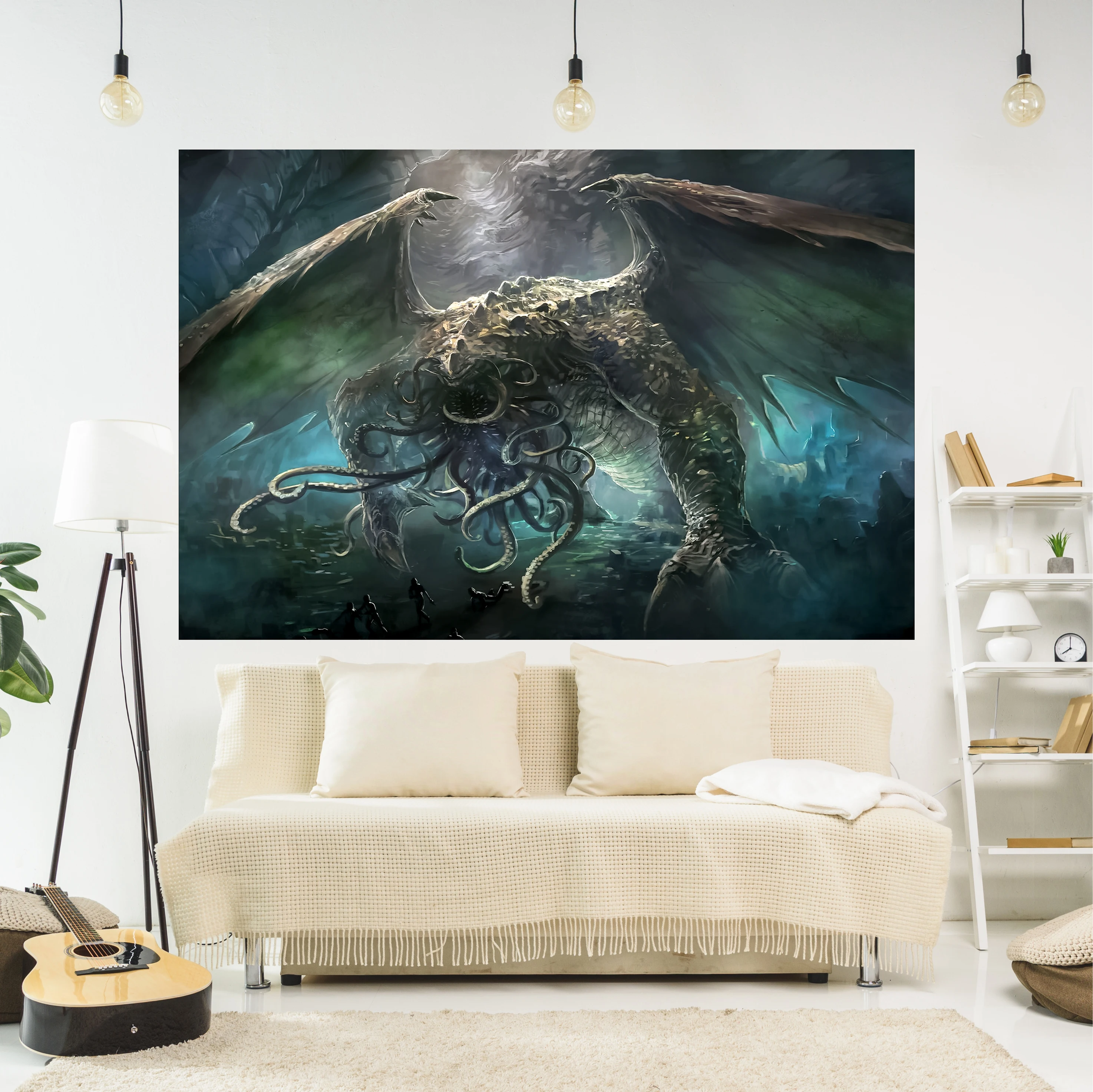 

XxDeco Anime Tapestry Weird Monster Painting Printed Wall Hanging Art Aesthetics Carpets Bedroom Or Home For Decoration