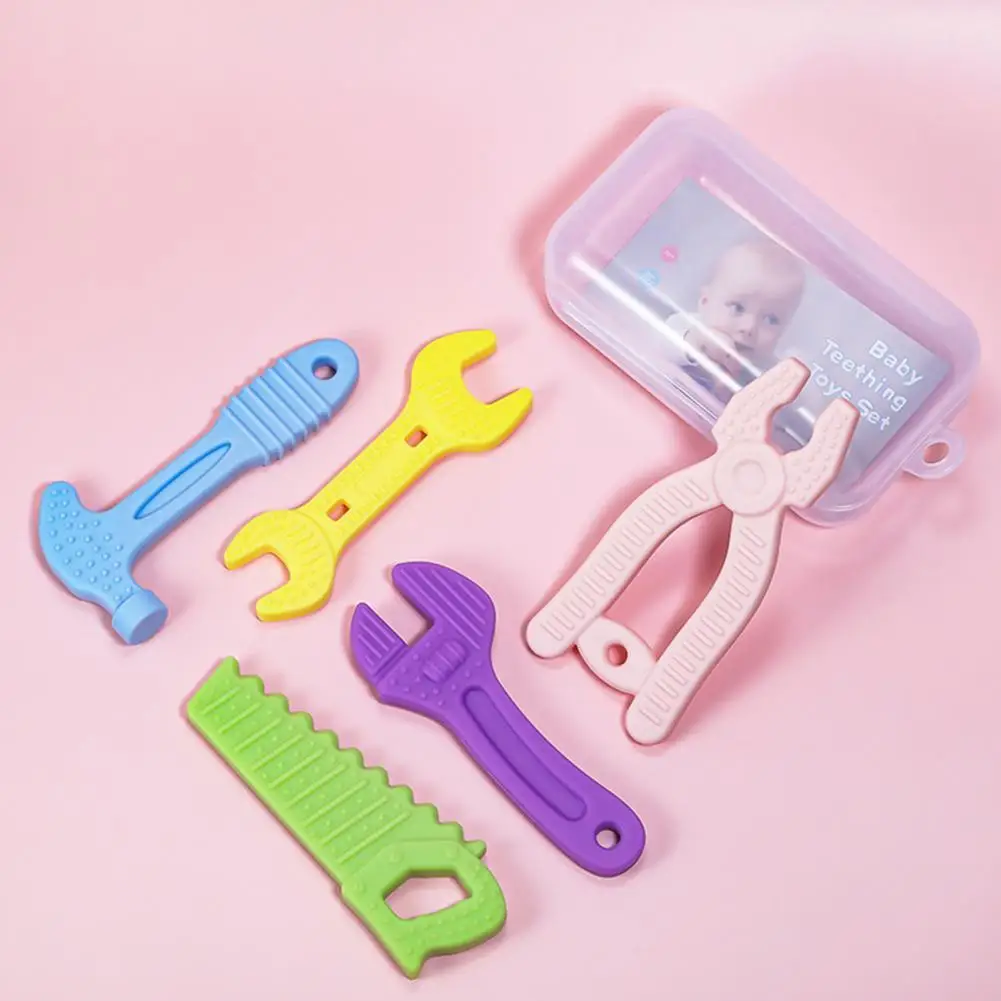 

5 шт./компл. Прорезыватель для зубов, удобный силиконовый инструмент с легким захватом, палочка, детская игрушка, детская игрушка для детей