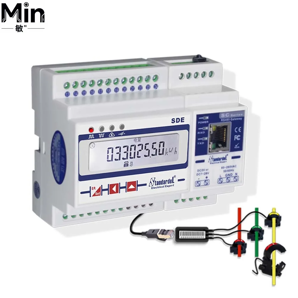 Фото Трехфазный счетчик энергии SDE430-C на DIN-рейку с точностью 0.5S, ModbusTCP Ethernet, ЖК-дисплей, 5А-600А №1