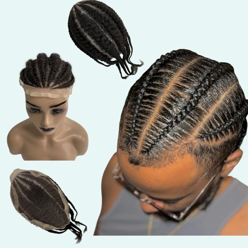 1b# 8x10 Full Lace Toupee For Black Men