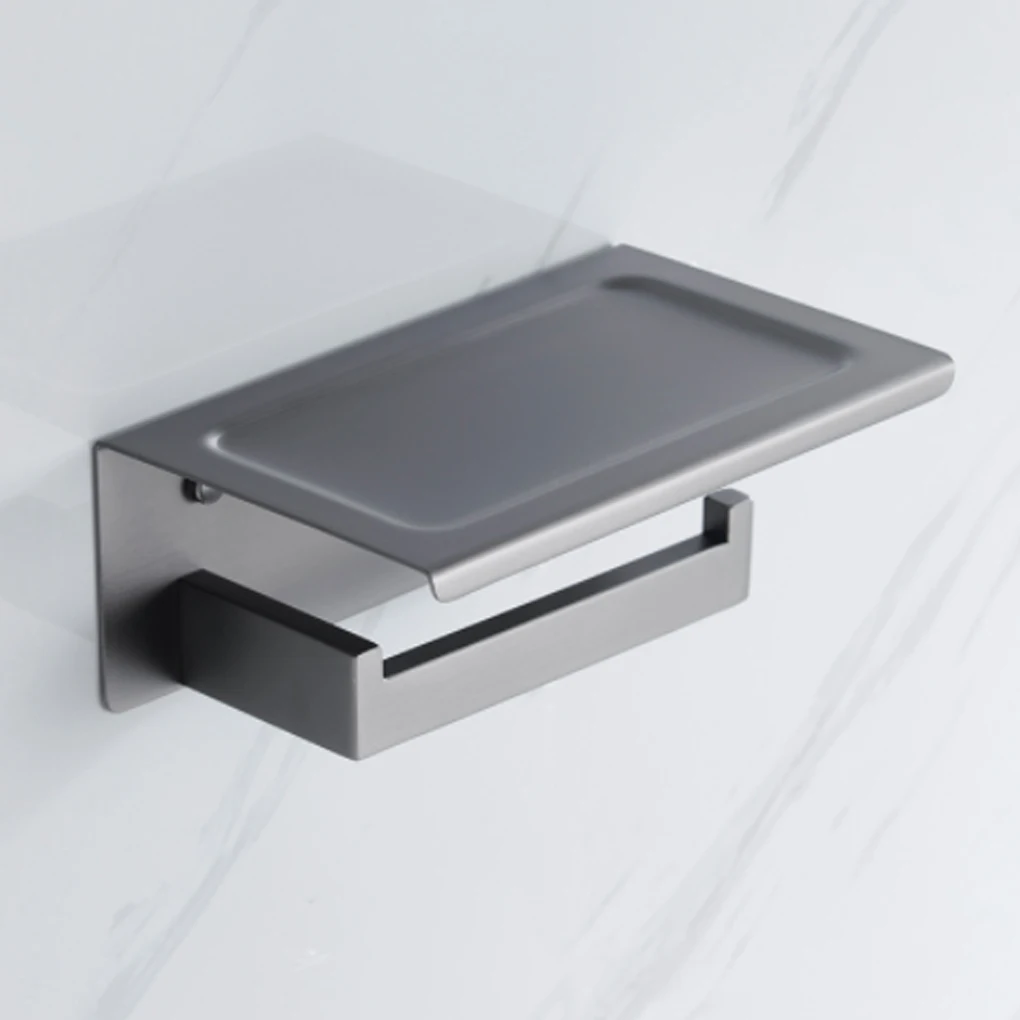 

Держатель для туалетной бумаги, Прочная полка для хранения в ванной комнате, черная многофункциональная сверхпрочная стойка для ванной, до...