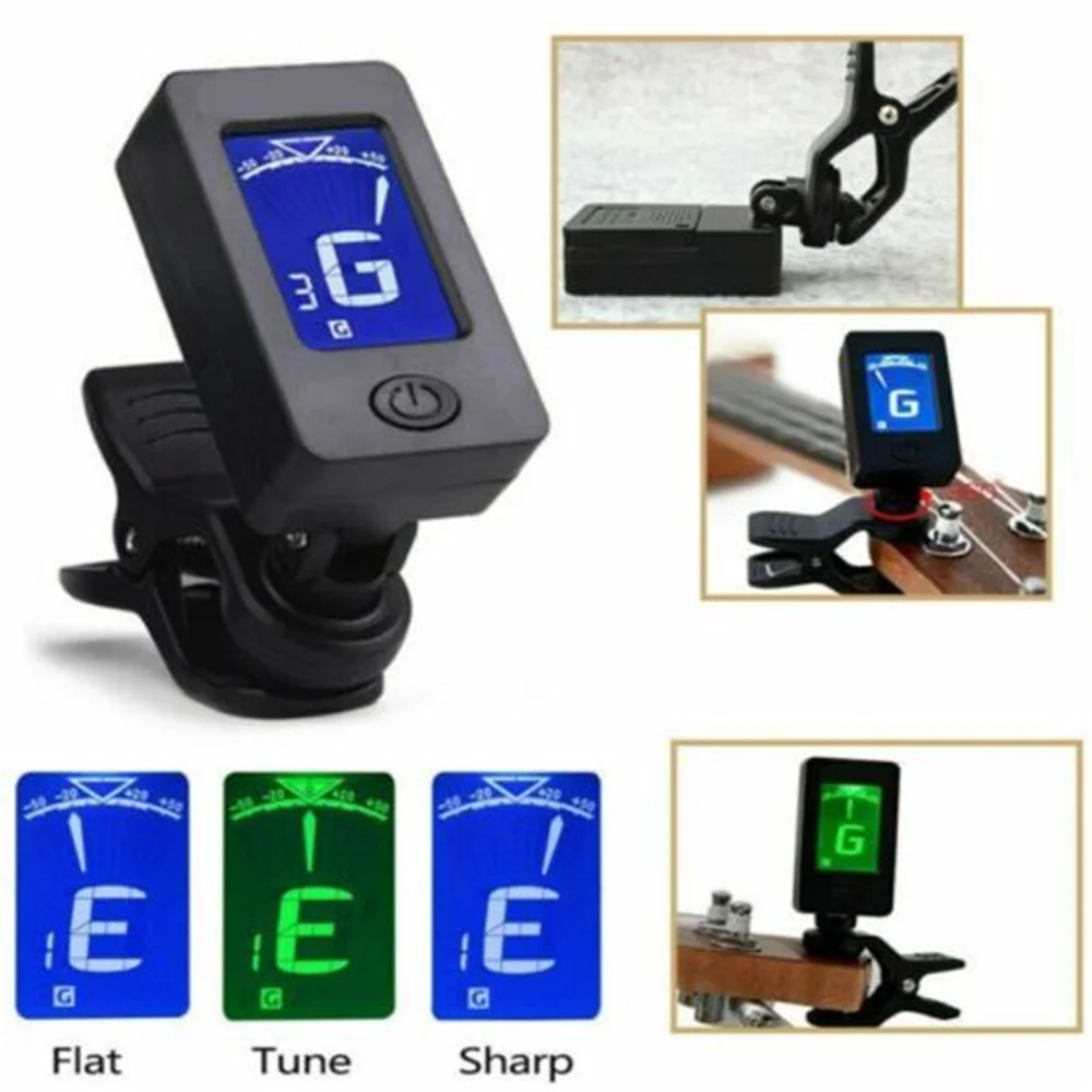 

360 Degree Rotatable Guitar Tuner For All Instruments Clip on Electronic Tuner for Guitar Bass Ukulele Violin Mandolin Banjo