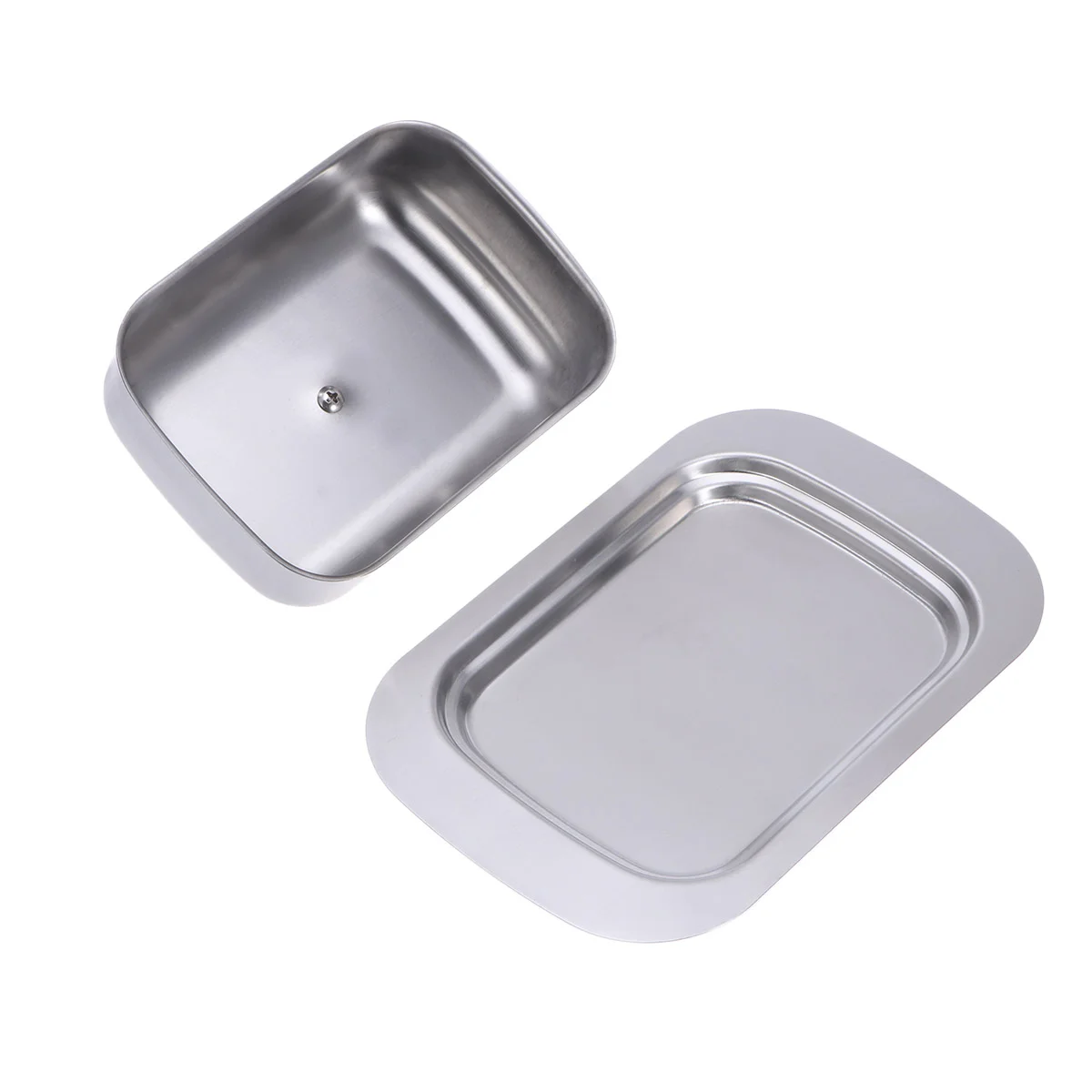 

Metal Bread Box Stainless Steel Butter Dish Lid Countertop French Decorative Butter Dish Cake Plate Lid