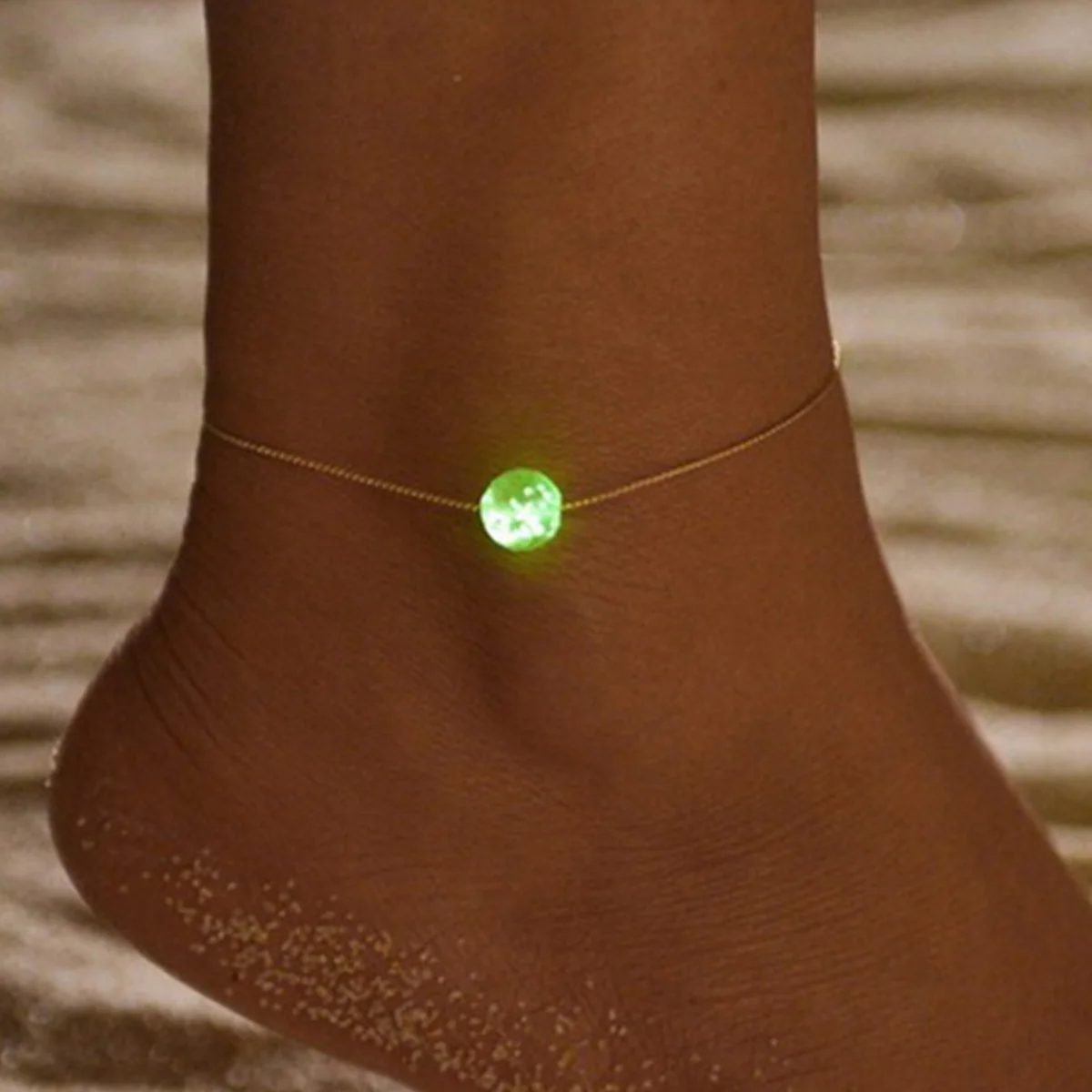 

Simple Luminous Beads Anklets For Women Glow In The Dark Resin Bead Foot Chain Ankle Bracelet Bohemia Summer Beach Party Jewelry