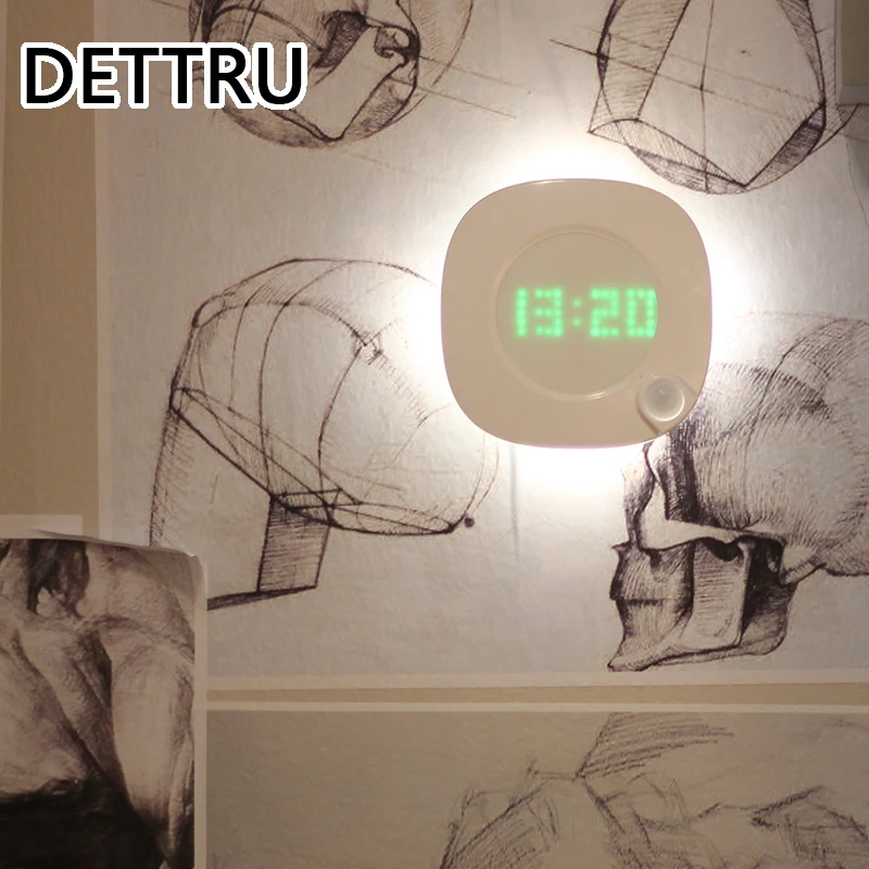 

Умный Ночной светильник детали, Индукционная лампа с человеческим телом, отображение времени, датчик силы тяжести, настенный светильник с д...