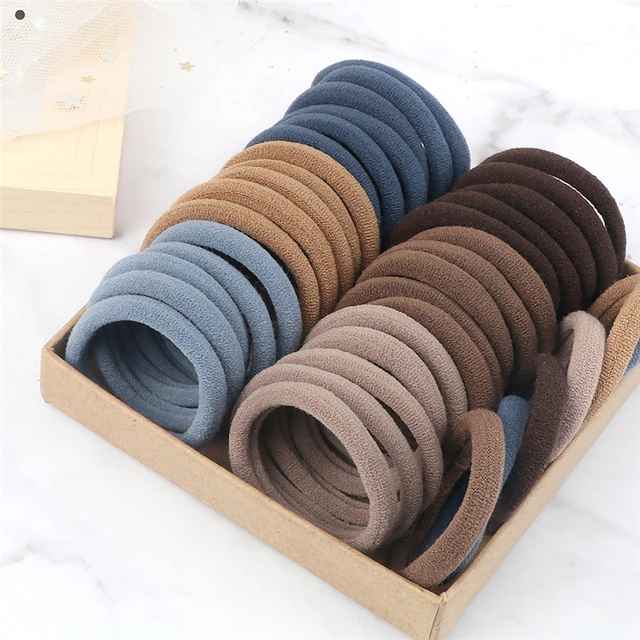 50PCS/Set Women Girls Basic Hair Bands 4cm Simple Solid Colors Elastic Headband Hair Ropes Ties Hair Accessories Ponytail Holder 2